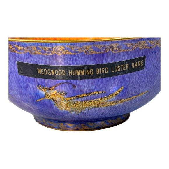 Wedgwood Hummingbird Luster Rare Bowl 8" Diameter Serving Centerpiece Large - Picture 2 of 10